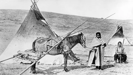 Pawnee Indianer, Nebraska, ca. 1880-1900